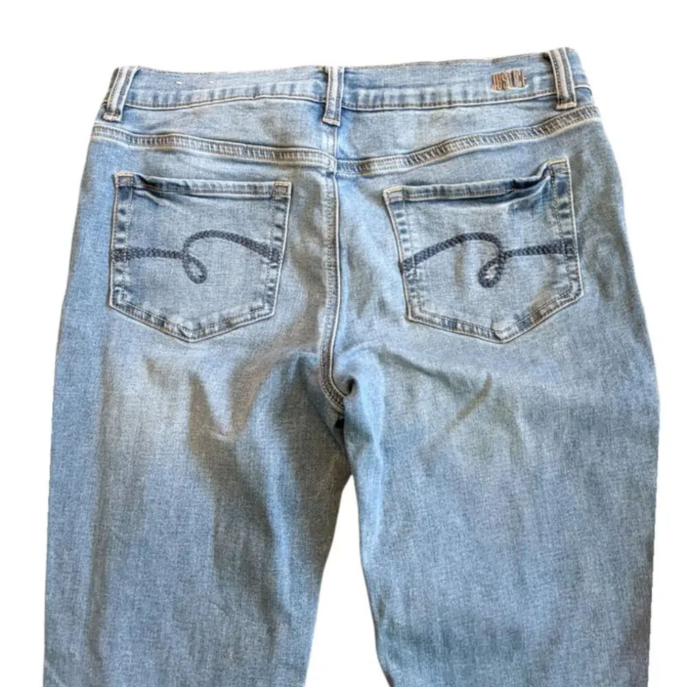 JUSTICE 14 PLUS Distressed Stretchy Mid-Rise Denim Jeggings Jeans